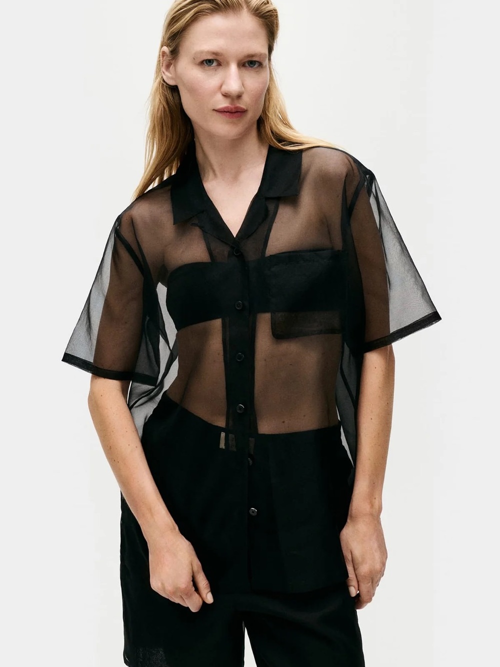 Silk Laundry Organza Camp Shirt
